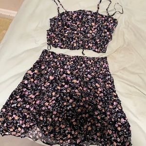 Floral top and skirt set